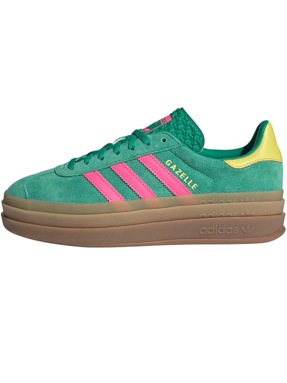 adidas Gazelle Bold (Court Green / Lucid Pink / Pure Sulfur JH9668 size 7.5